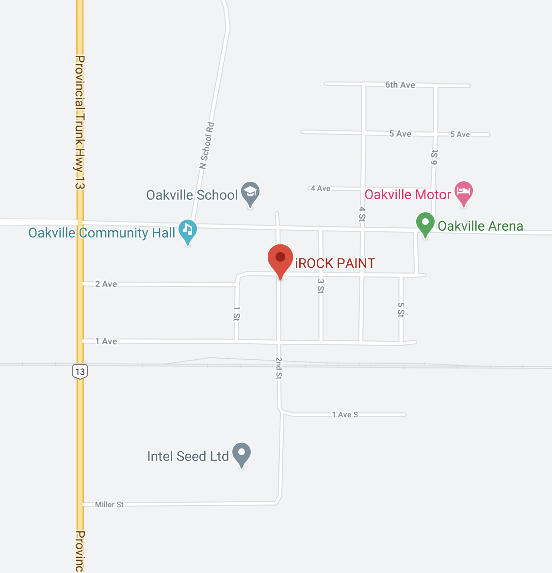 google map location oakville manitoba